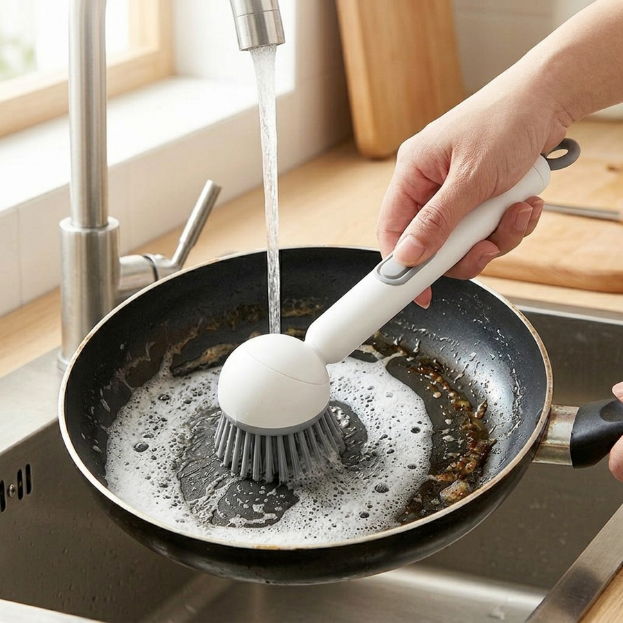 Sudspin – No Leak Dish Brush with Built In Soap Dispenser