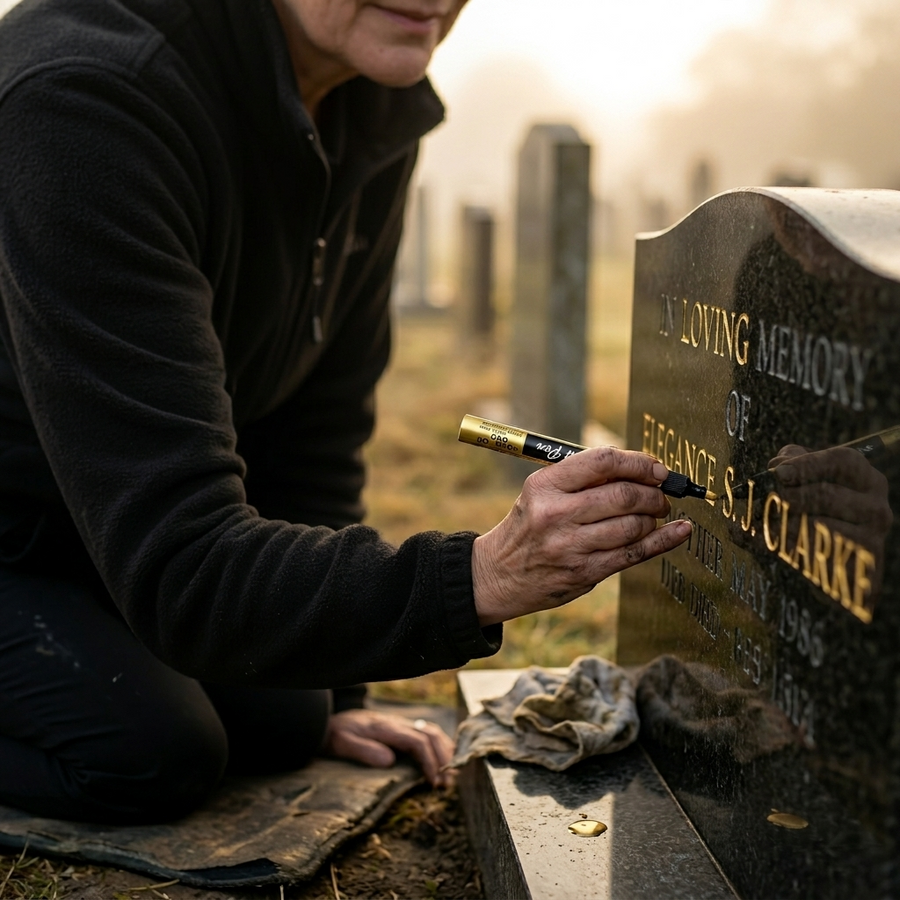 StoneTouch – Weatherproof Gold Marker for Headstones