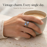 Lunavia – Vintage Moonstone Teardrop Ring
