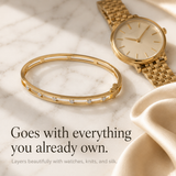 Veluna – Floating Crystal Gold Bangle Bracelet for Women