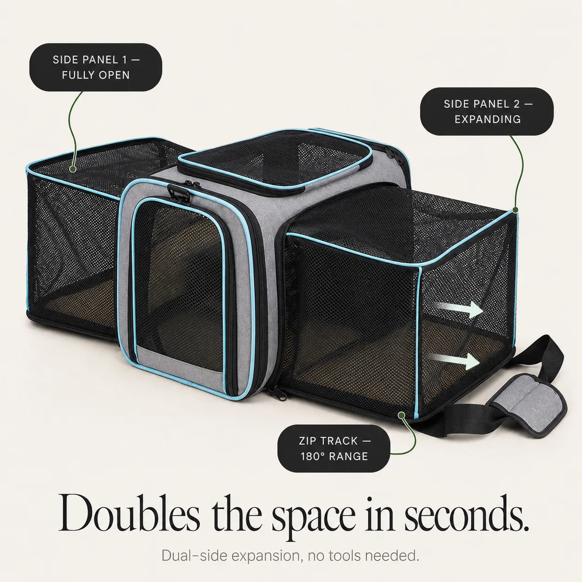 Nestly – Expandable Cat Carrier with Mesh-like Lounge Sides for Travel