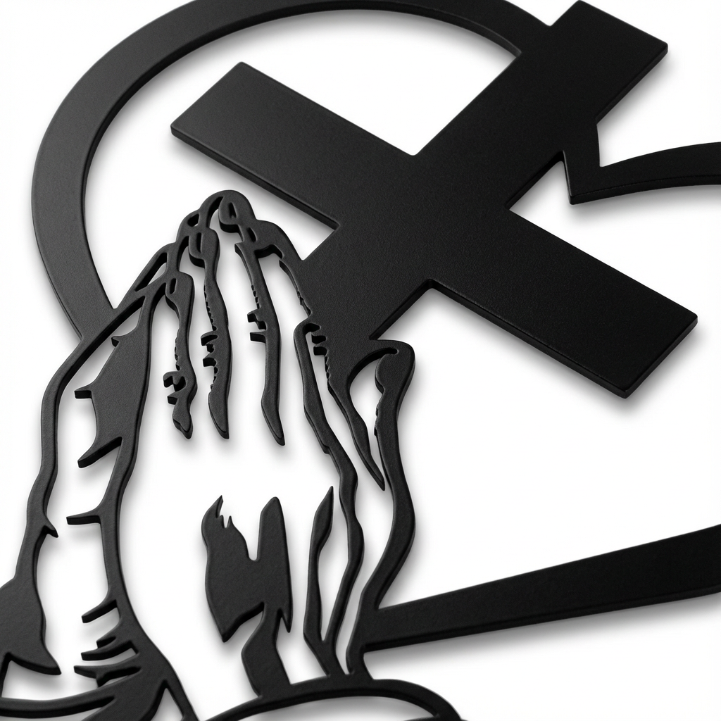 Verita - Christian Heart and Cross Metal Wall Decor