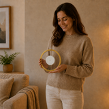 Lumeva - Floating LED Wall Shelf with Gold Finish, Rechargeable Ambient Light for Plants