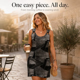 Solene – Sleeveless Denim-Look Print Dress for Women