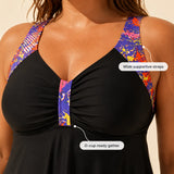 Sirella – Flowy empire tankini and boy shorts swim set for curvy figures