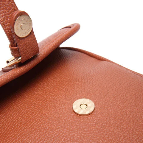 Veletto – Double Pocket PU Leather Crossbody Bag