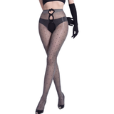 Aurelia - Women's bow cutout shimmer polka dot tights