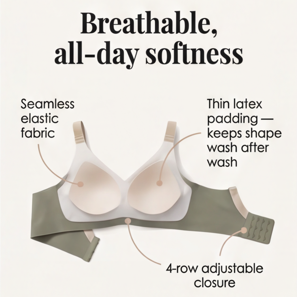 Veluna - Women's Wireless Lift Bra with Wide Side Wings