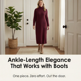 Velara – Women's Relaxed Turtleneck Sweater Dress with Pockets
