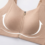 Veluna - Women's Front Zip Bra with FlexGel Support