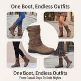 Strova - Crushed Slouch Mid Calf Boots
