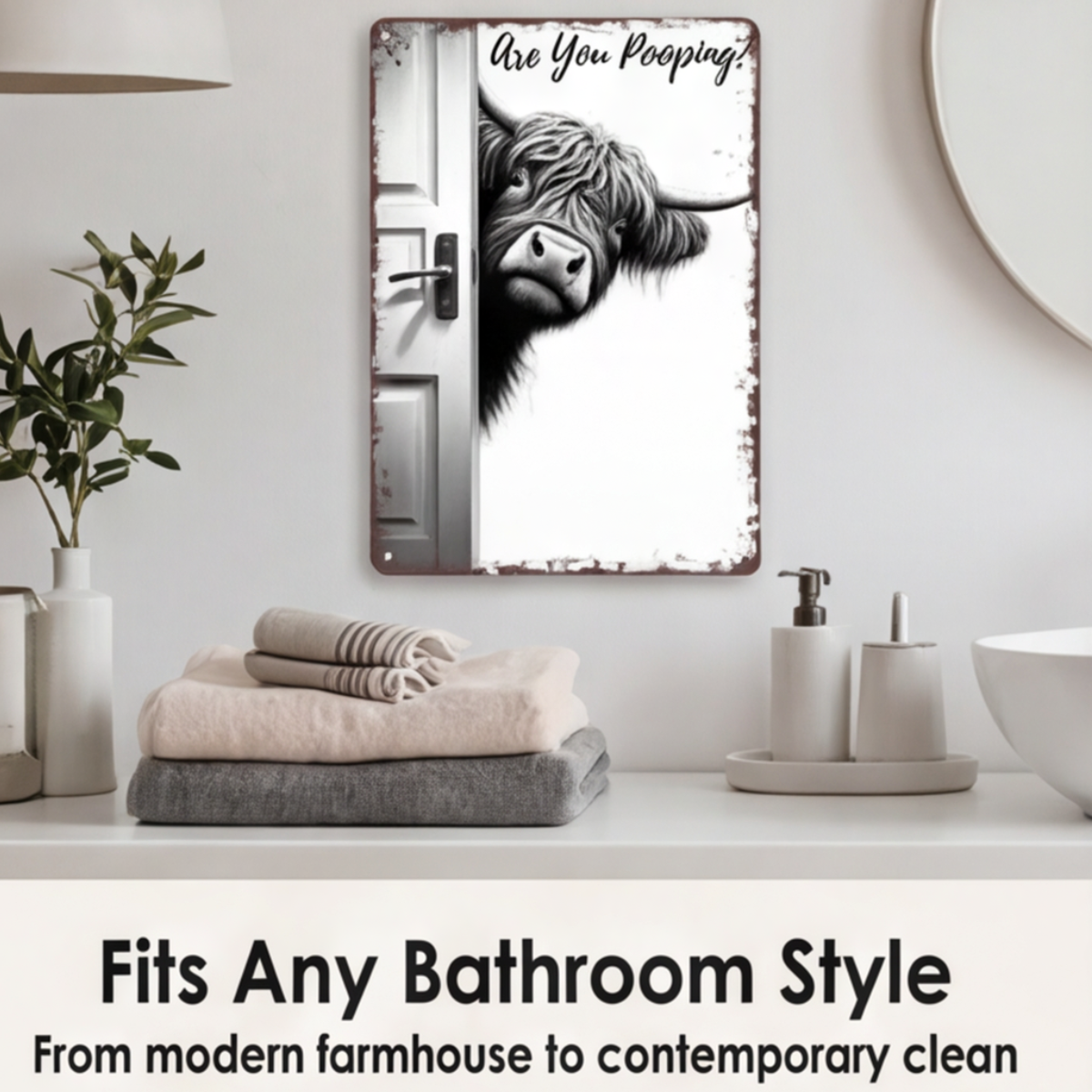 Peekaboo - Funny bathroom metal sign
