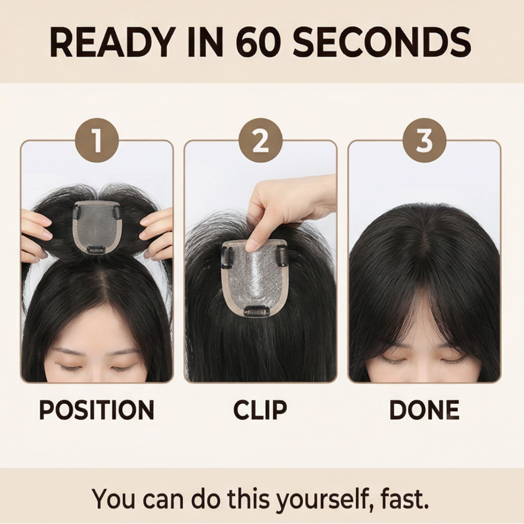 Velora – Natural Hair Topper for Thinning Hair
