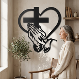 Verita - Christian Heart and Cross Metal Wall Decor