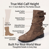 Strova - Crushed Slouch Mid Calf Boots