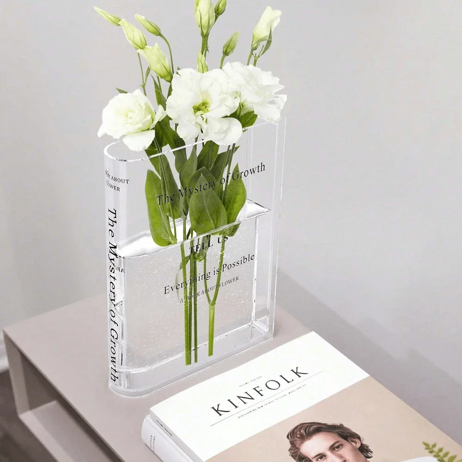 Florenza - Book-Shaped Acrylic Vase for Home Decor