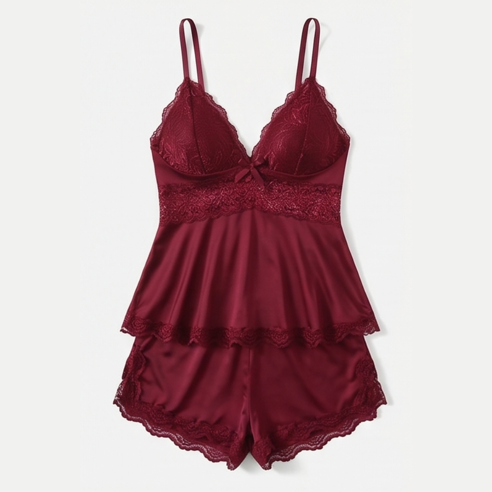 Lunella – Women's Tiered Lace Cami Pajama Set