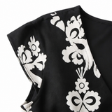 Osyrel – Women's Damask Print Midi Dress with V-Neck