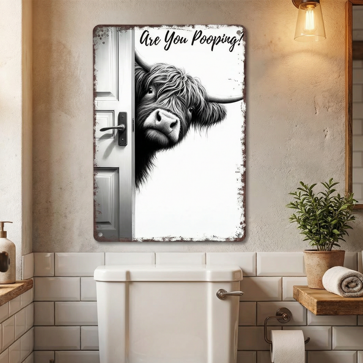 Peekaboo - Funny bathroom metal sign