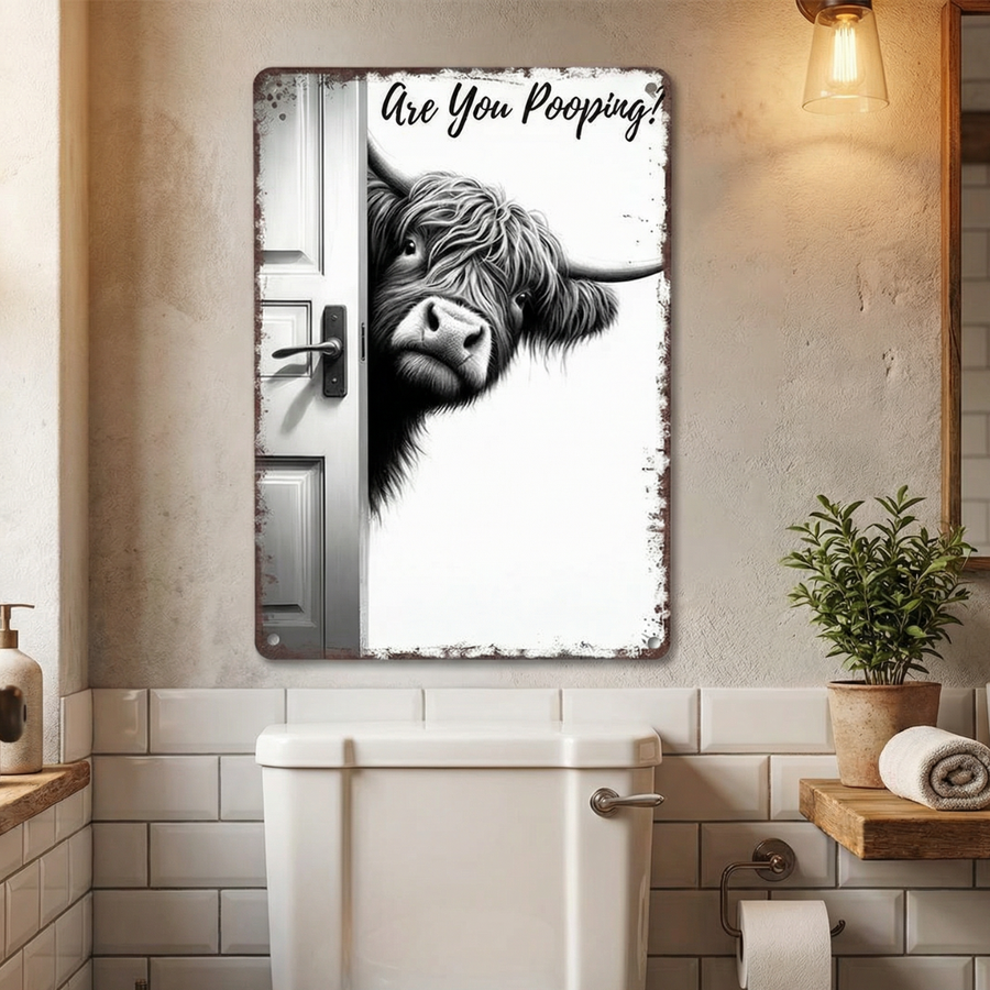 Peekaboo - Funny bathroom metal sign