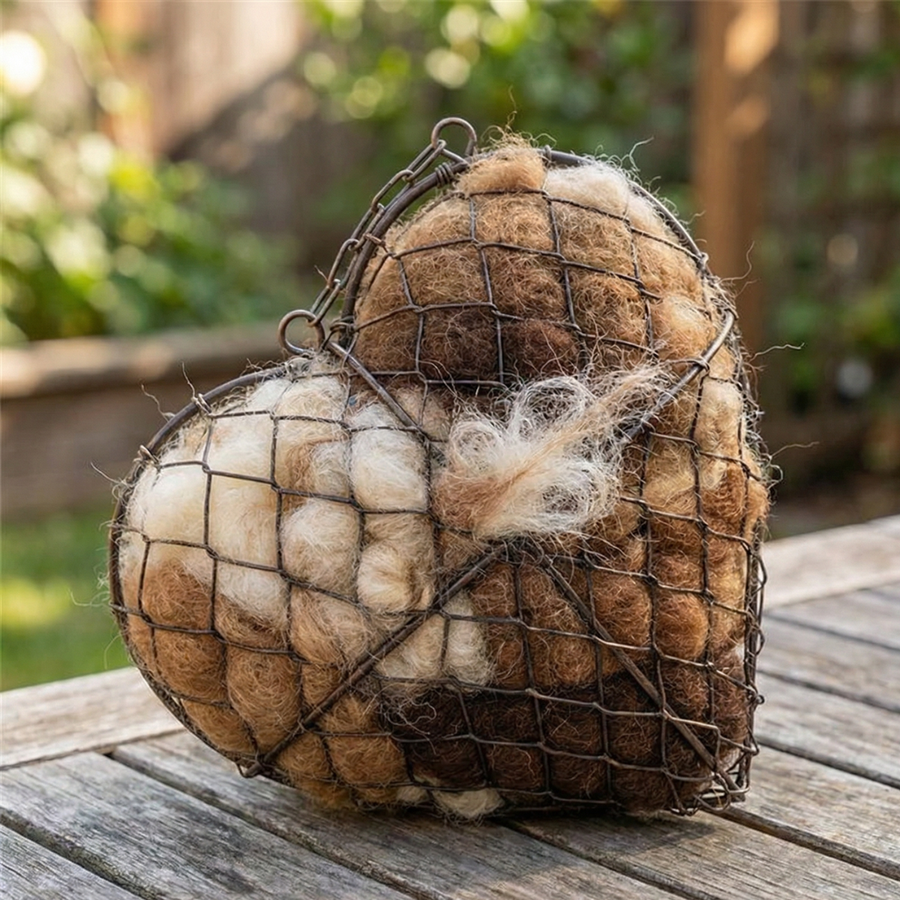 Nestara - Heart shaped bird nesting material holder