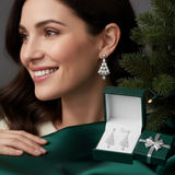 Lunarelle – Sparkling Christmas Tree Earrings, 1+1 Free