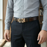 Beltoni - Crocodile leather belt with auto lock buckle