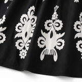 Osyrel – Women's Damask Print Midi Dress with V-Neck