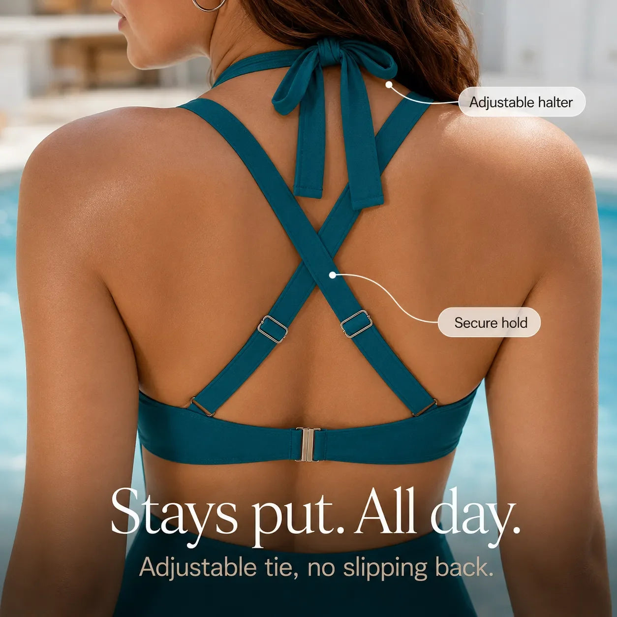 Vayara – Halter Tummy Control Swimsuit with Mesh-like V-Neck