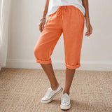 Sundara – Pull-on linen-look capri pants for women