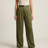 Velura - Women's Wide Leg Acetate Satin Trousers