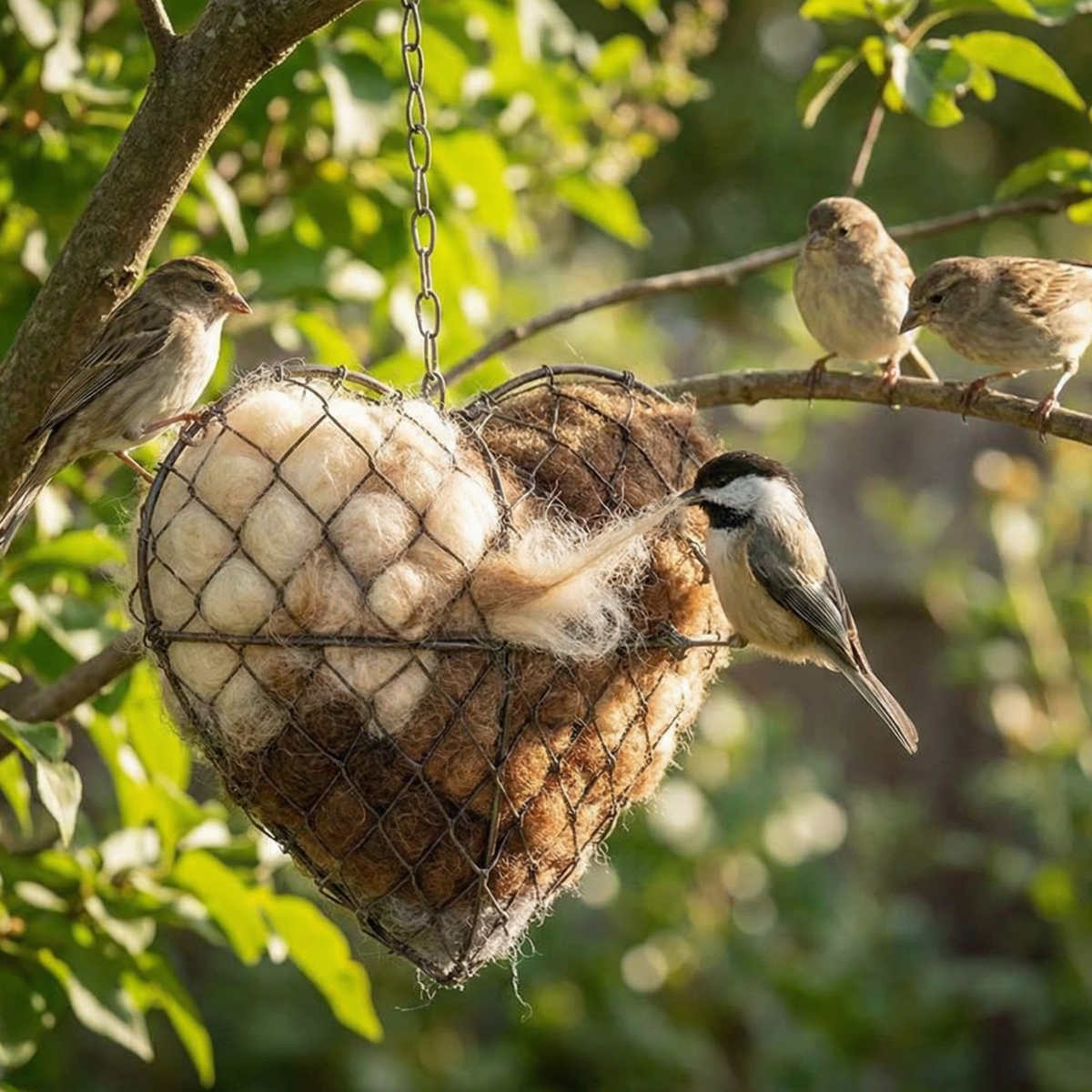 Nestara - Heart shaped bird nesting material holder