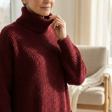 Velara – Women's Relaxed Turtleneck Sweater Dress with Pockets