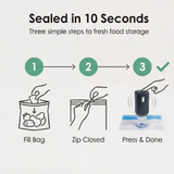 Freshvault – Handheld Vacuum Sealer with 30 Reusable Vacuum Bags (4 Sizes)