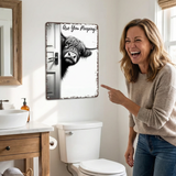 Peekaboo - Funny bathroom metal sign