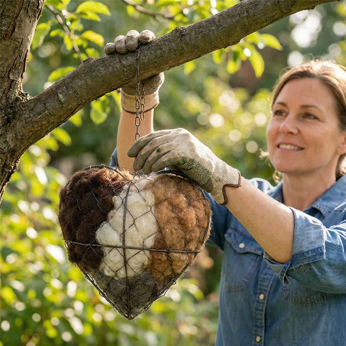 Nestara - Heart shaped bird nesting material holder