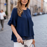 Vellora – Women's Pleated Flutter Sleeve Blouse