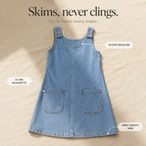 Sundrae – Lightweight Denim Pinafore Dress with Front Pockets
