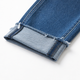 Denvie – Women's High-Waisted Crossover Straight-Leg Jeans
