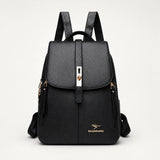 Marabella – Backpack with Twist-Lock Flap and Rose-Gold Hardware
