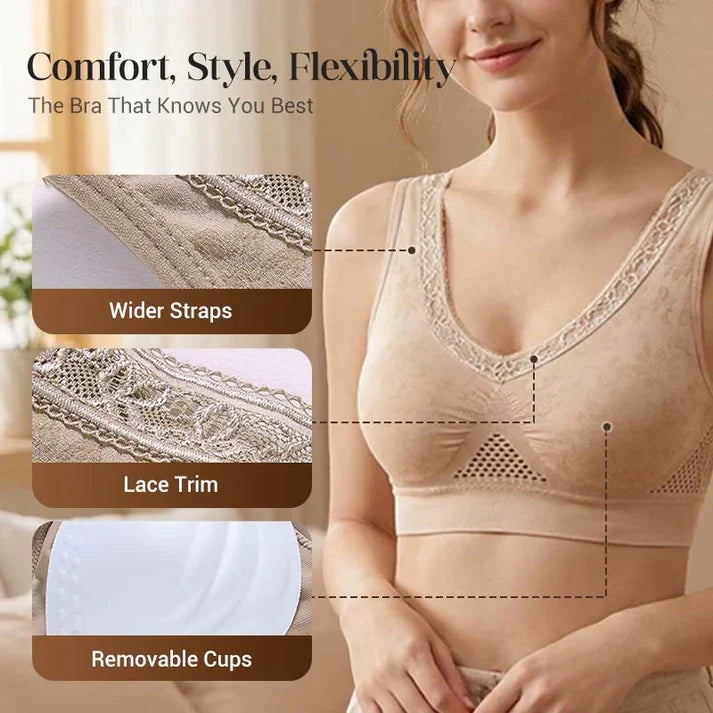 Veluna - Women's wireless lace comfort bra