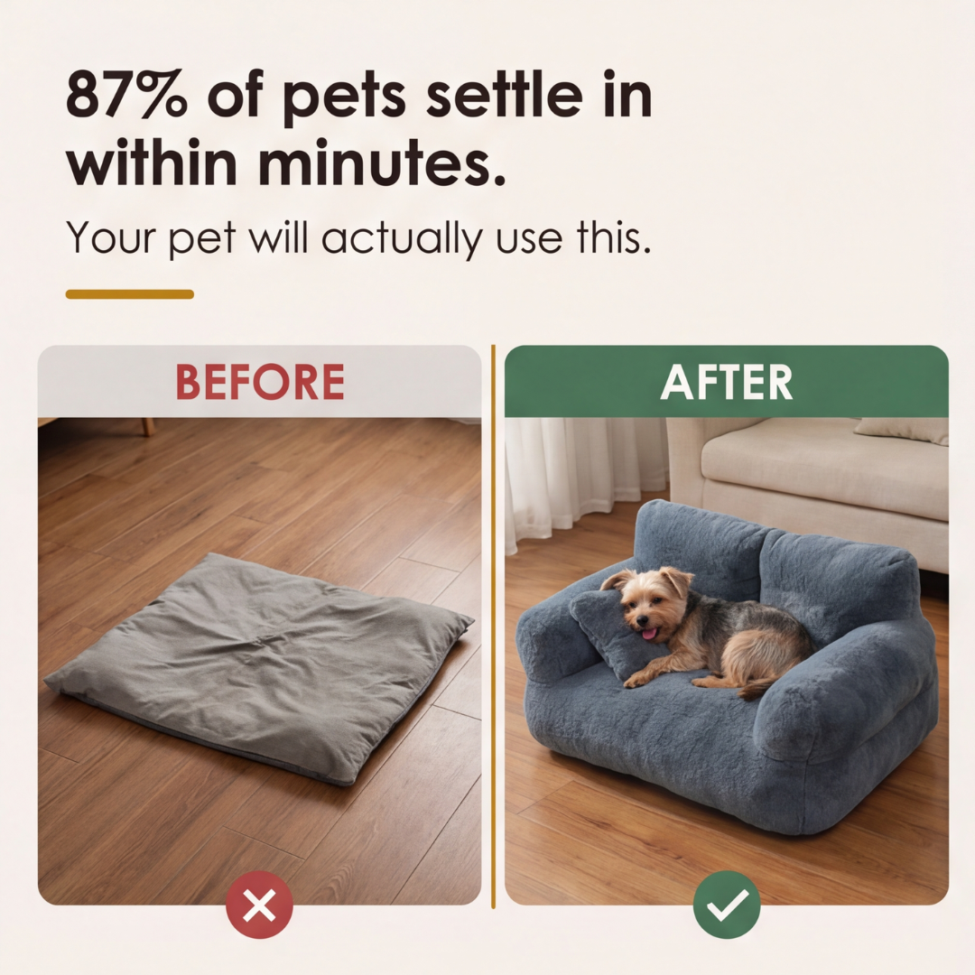 Pawluna – Plush Pet Sofa with Washable Cover