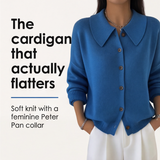 Collete – Women's Soft Knit Cardigan with Peter Pan Collar