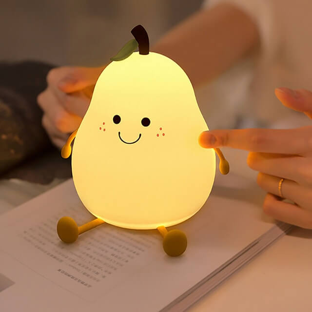 PearGlow - Soft Silicone Night Light Lamp, Pear Shape