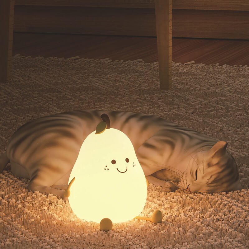 PearGlow - Soft Silicone Night Light Lamp, Pear Shape