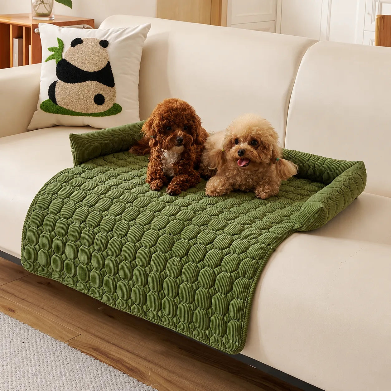 Pawvella – Bolstered Pet Couch Bed with Cooling Top, Non-Slip Sofa Protector