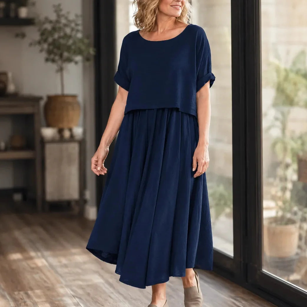 Solene – Effortless Two Piece Linen-Look Skirt Set for Women