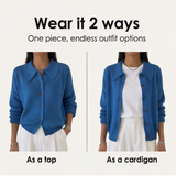 Collete – Women's Soft Knit Cardigan with Peter Pan Collar