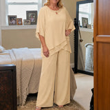 Elowen – Layered Chiffon-like Wedding Guest Pant Set for Women