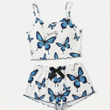 Lunavia – Women's Butterfly Print Ribbed Pajama Set